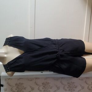 MM culture by Miss Me Silk Black Summer Romper Size XS